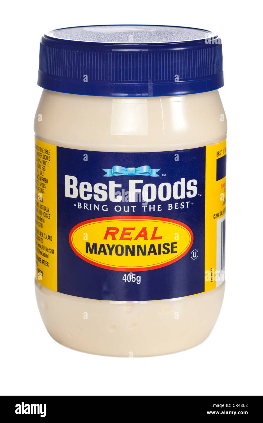 Una jarra de plástico de 405g de mejores alimentos mayonesa Real Foto de stock