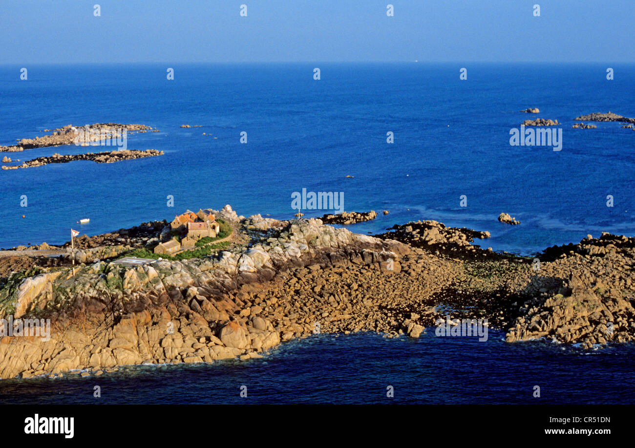 Reino Unido, la Isla de Jersey, la Bailía de Jersey, Minquiers  Archipiélago, Maitresse ile (vista aérea Fotografía de stock - Alamy