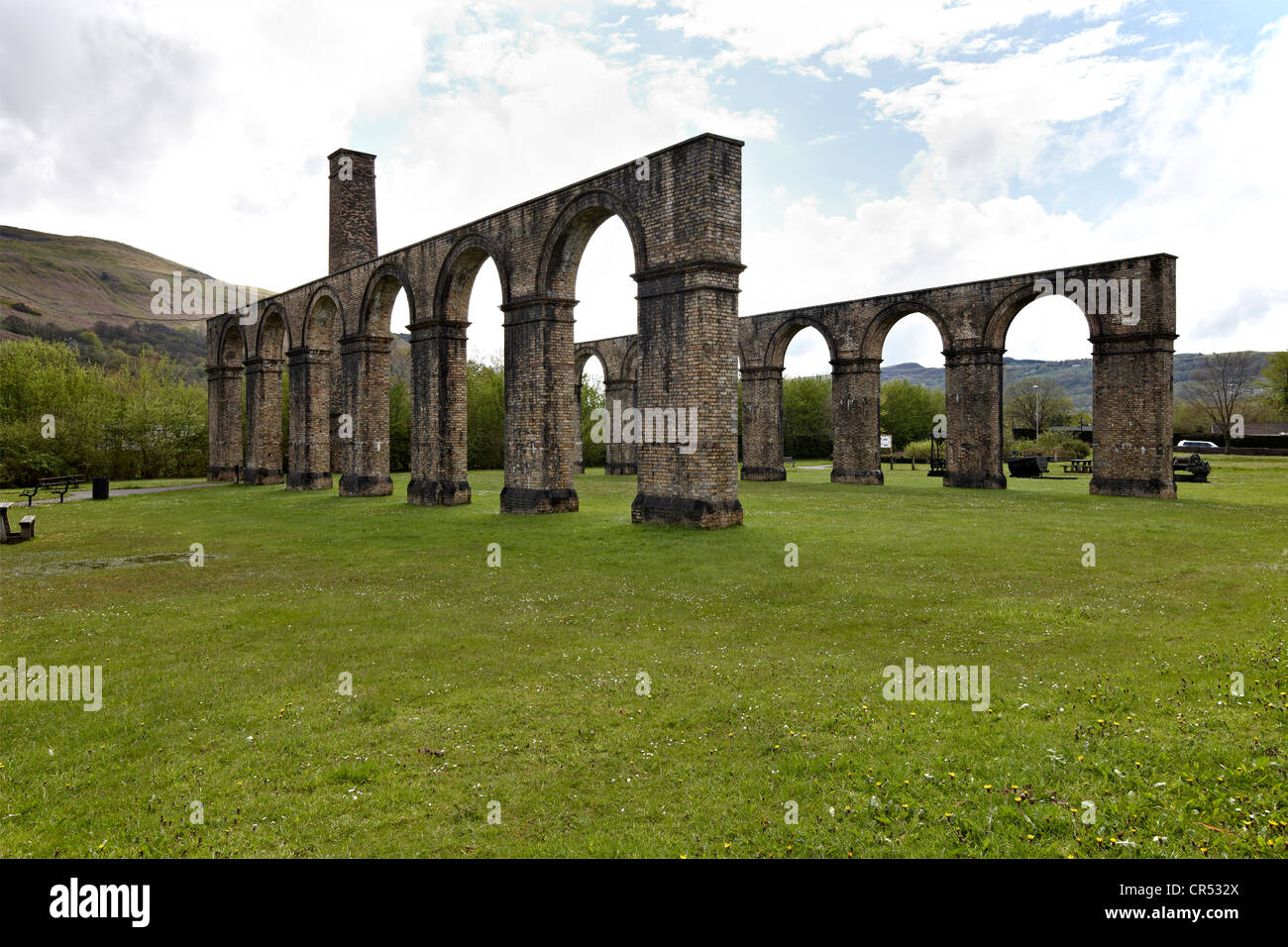 Ystradgynlais Ynyscedwyn ferrería, cerca de Swansea Foto de stock