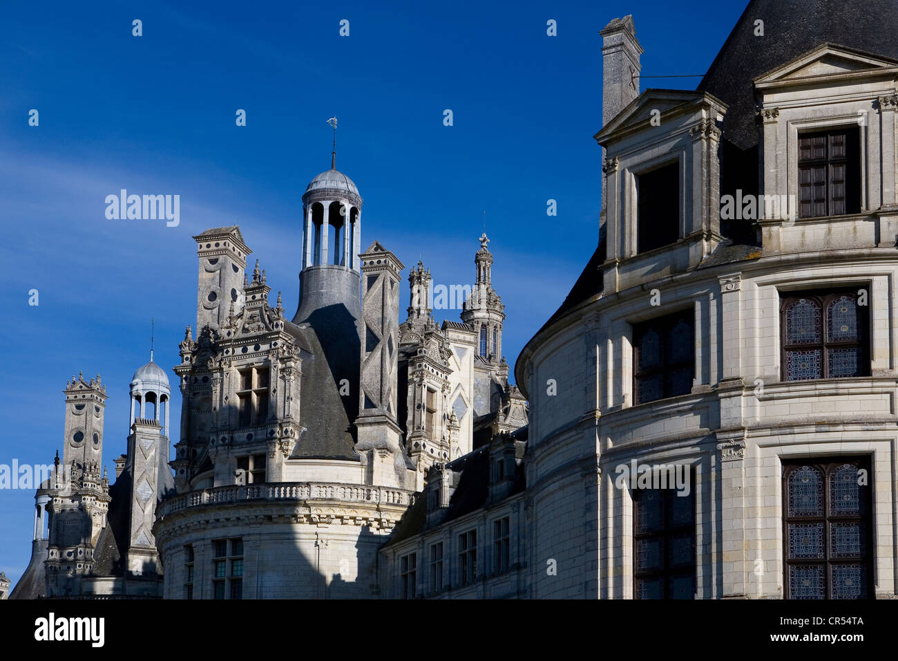 Francia, Loir et Cher, Valle del Loira, Patrimonio Mundial de la UNESCO, Chambord, el castillo de Chambord, el castillo real Foto de stock