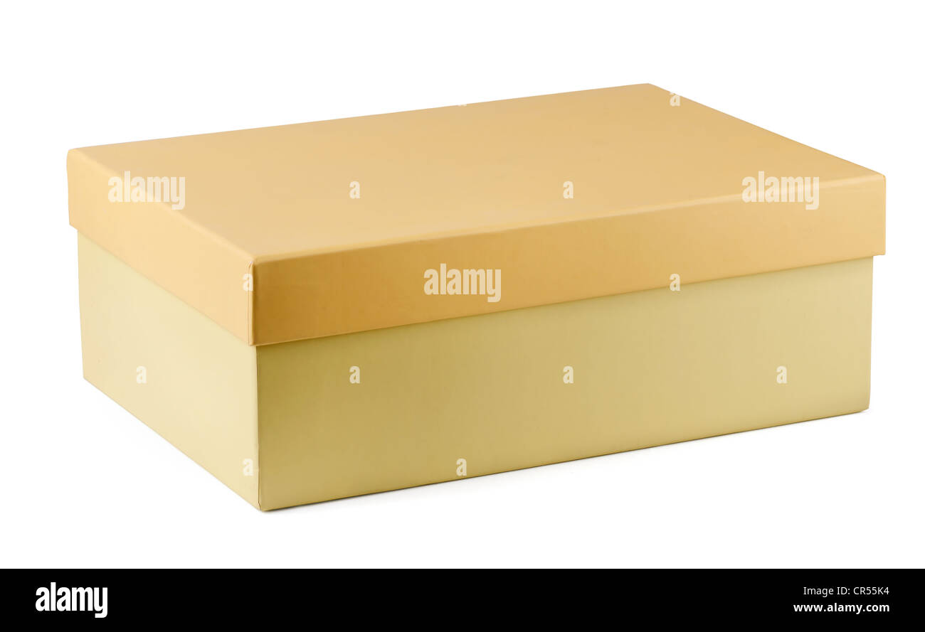 Caja de cartón cerrado aislado en blanco Foto de stock