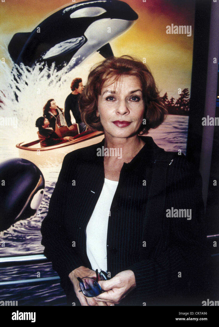 Berger, Senta, * 13.5.1941, actriz austriaca, de media duración, como embajadora de UNICEF, en la presentación preliminar de la película 'Free Willy II' en Munich, agosto de 1995, Foto de stock