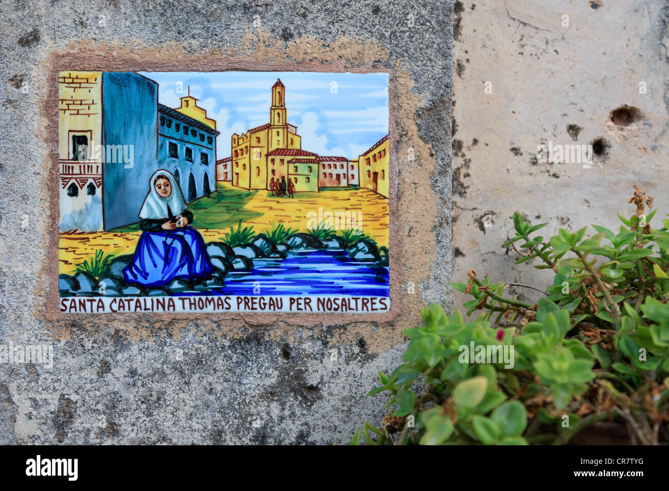 España, Islas Baleares, Mallorca, Valldemossa Mountain Village Foto de stock