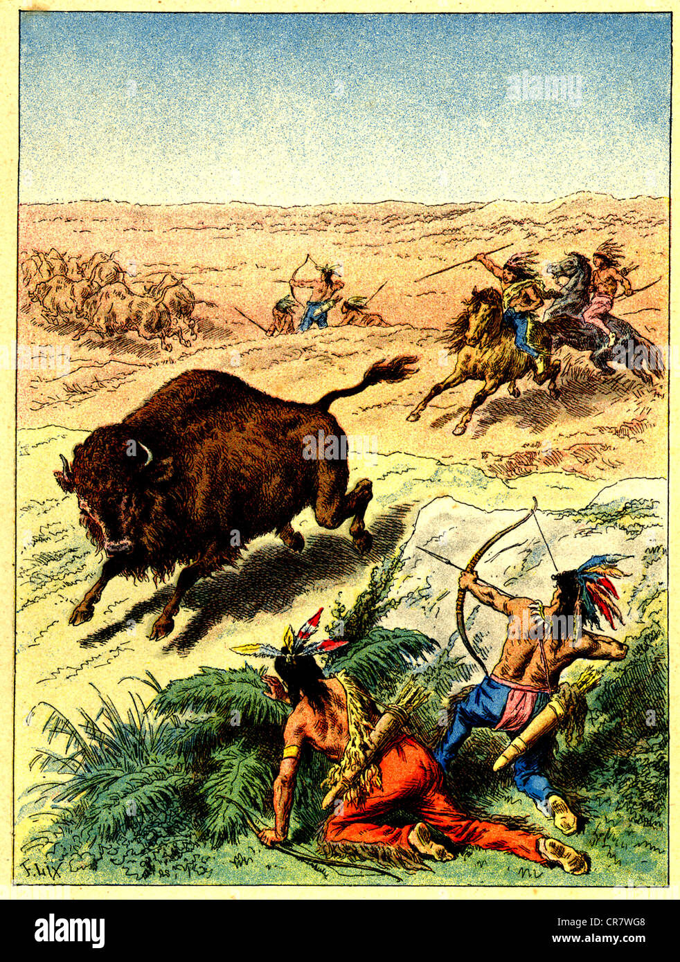 Indios cazando búfalos fotografías e imágenes de alta resolución Alamy