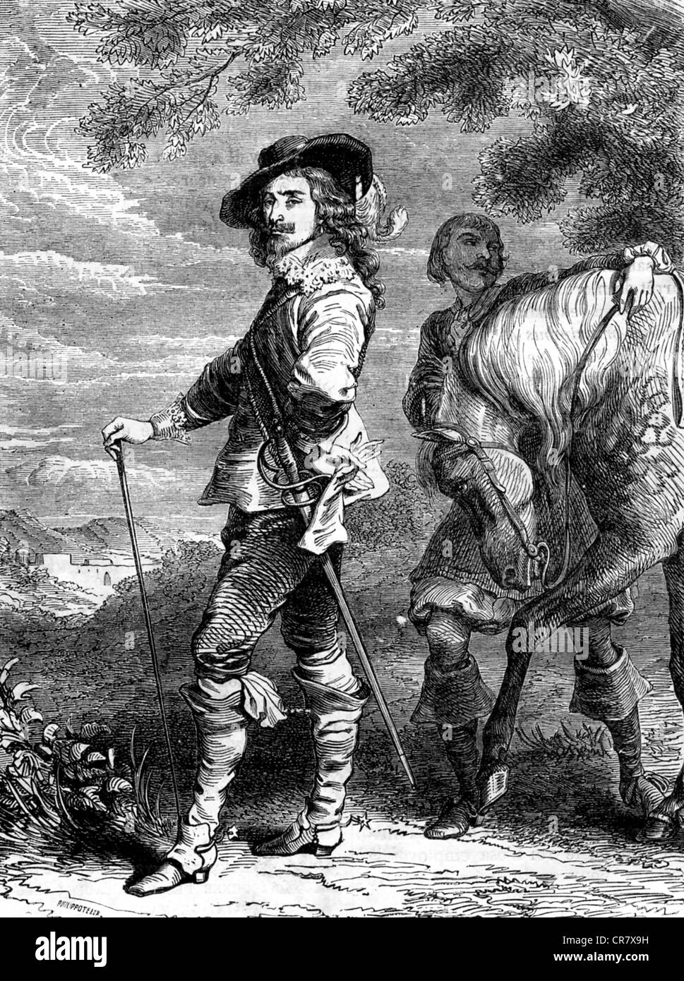 Charles 1 de Inglaterra, 1625 - 1649, ilustración histórica, 1815 Foto de stock