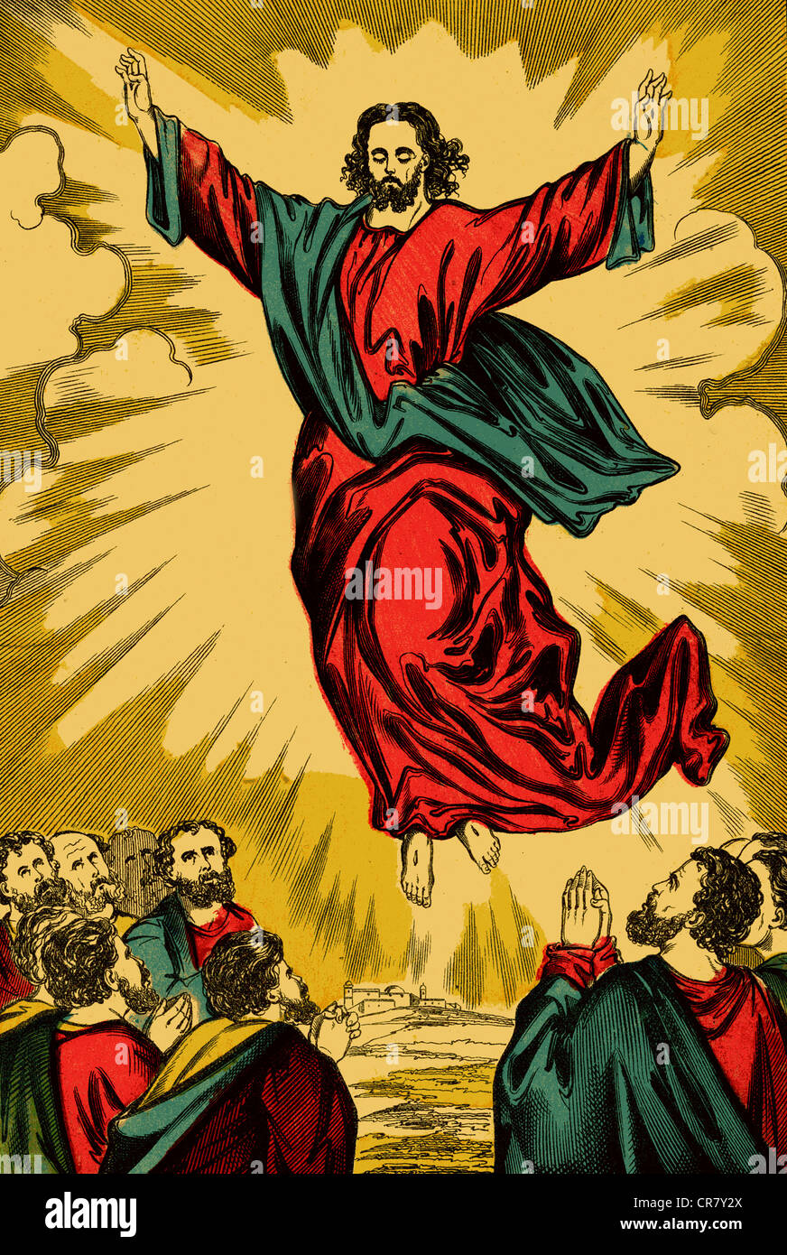 La ascensión de Jesucristo, ilustración histórica, 1860 Fotografía de