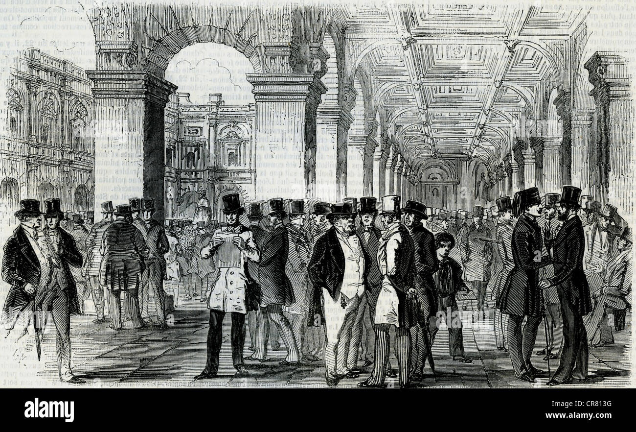 Bolsa de Valores de Londres en octubre de 1847, Londres, Inglaterra,  ilustración histórica, 1869 Fotografía de stock - Alamy