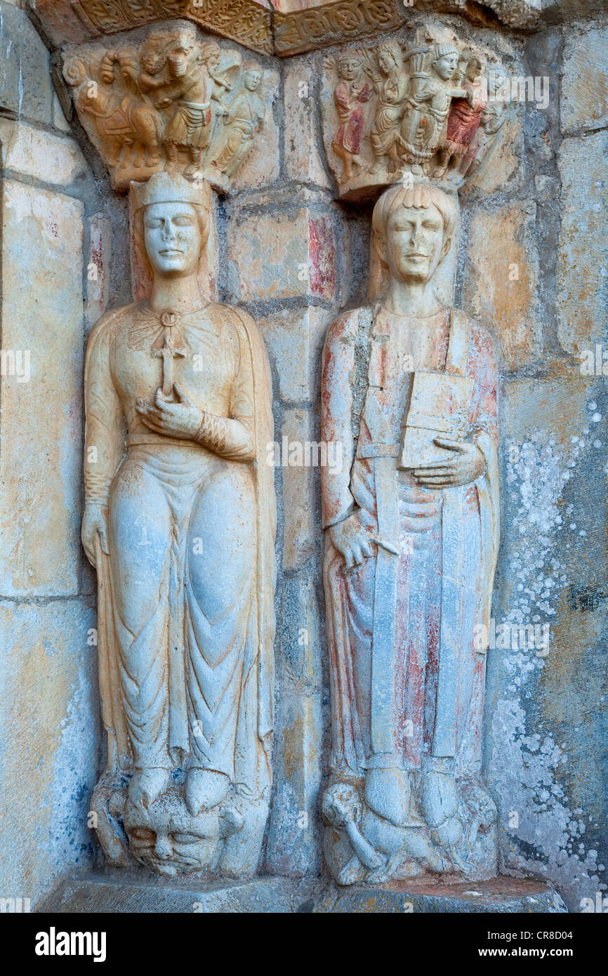 Francia, Haute Garonne, Valcabrere, San Justo Iglesia románica Patrimonio Mundial de la UNESCO como parte del Camino de Santiago Foto de stock