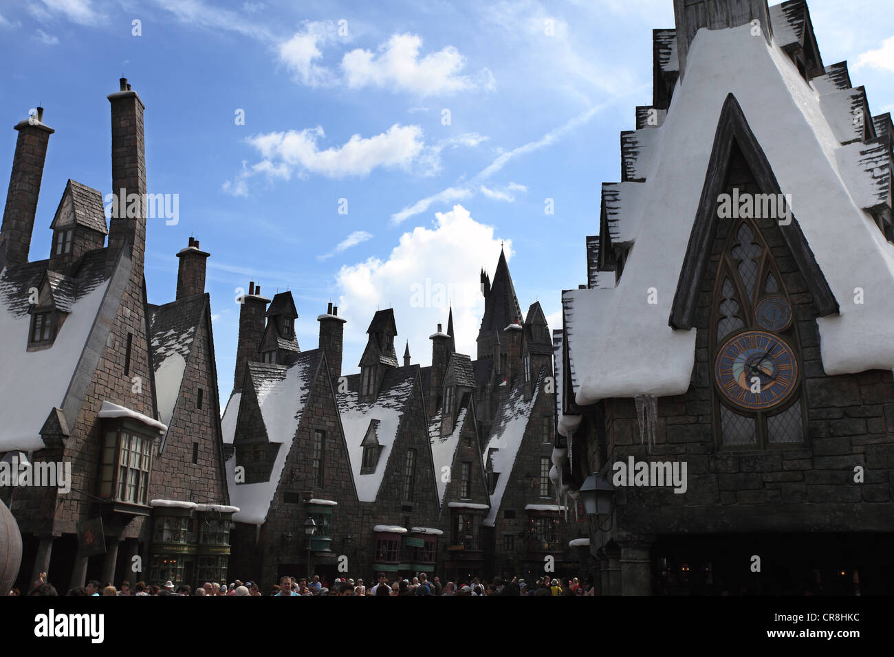 Aldea Hogsmeade, Harry Potter, Universal Studios Foto de stock