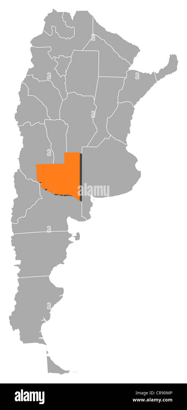 Mapa pol tico de Argentina con varias provincias donde La Pampa