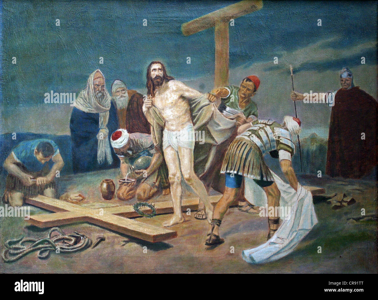 Décima Estación de la Cruz Jesús es despojado de sus vestiduras Fotografía de stock Alamy