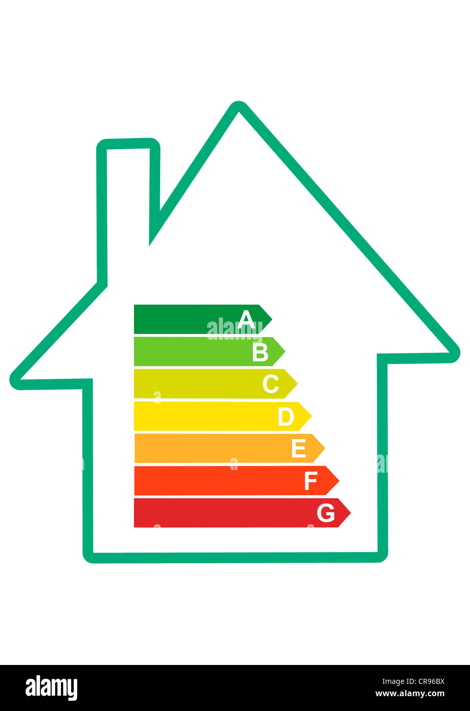 Etiqueta de eficiencia energética de la UE, un indicador del consumo de los dispositivos eléctricos Foto de stock