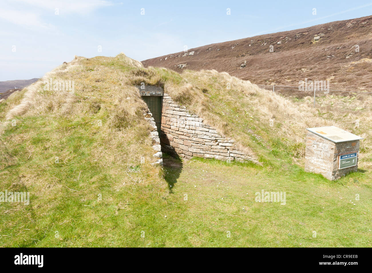 La Isla de Rousay - Las Islas Orkney, Escocia con una cámara funeraria neolítica Foto de stock