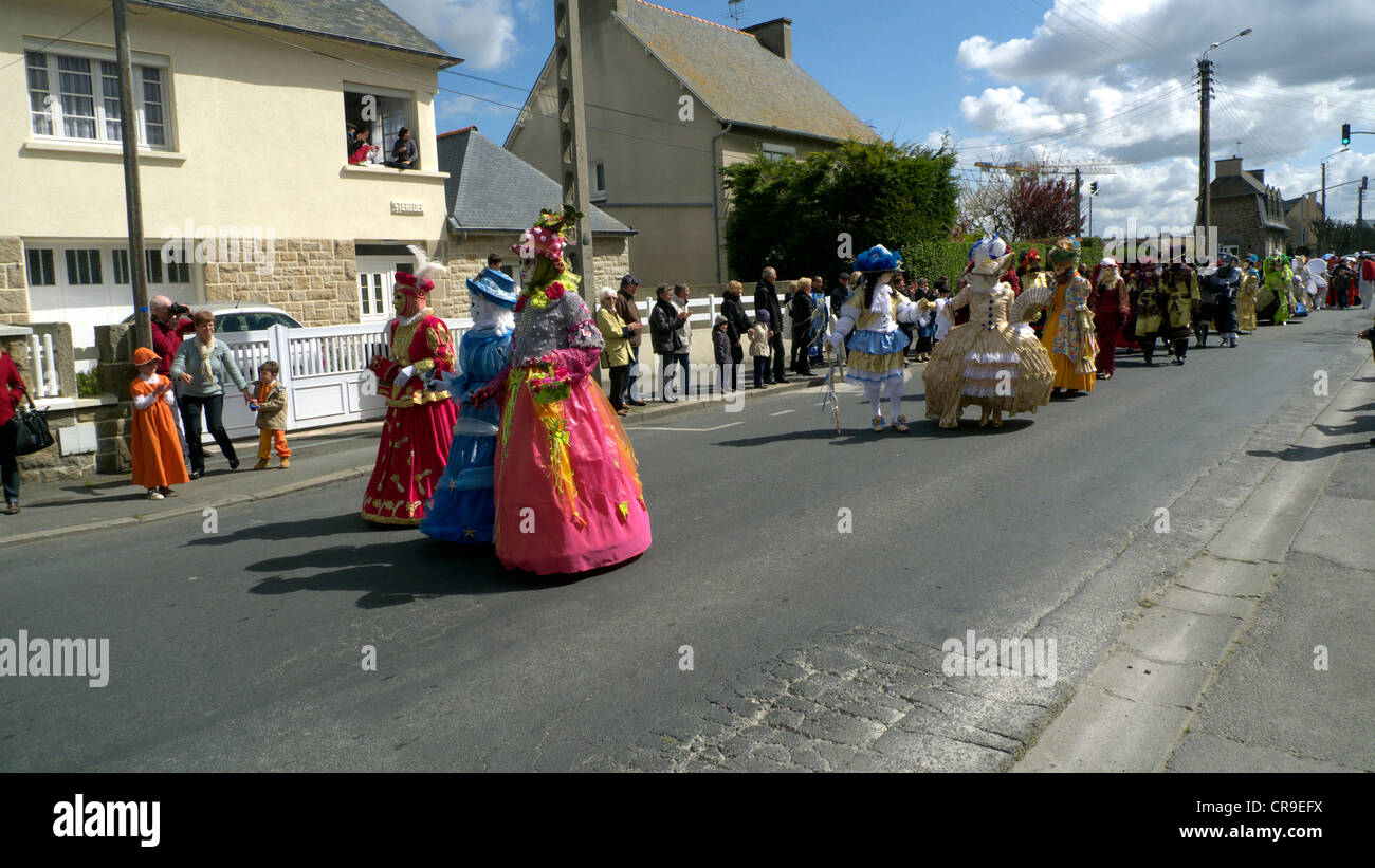 Los venecianos, segundo anual Carnaval de Saint-Malo, Francia Foto de stock