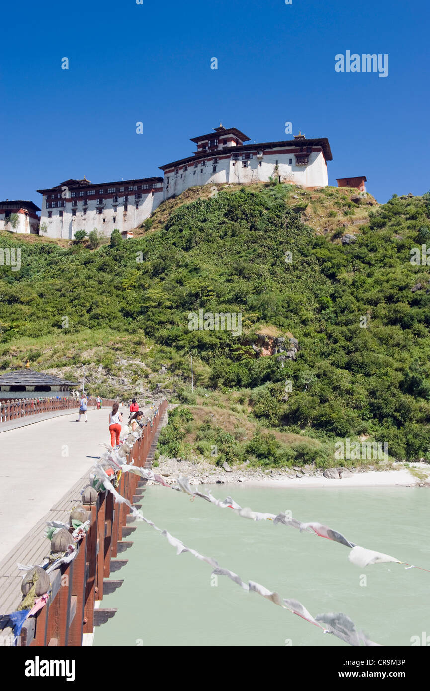 Wangdue Phodrang Dzong, fundada por el Zhabdrung en 1638, Bután, Asia Foto de stock