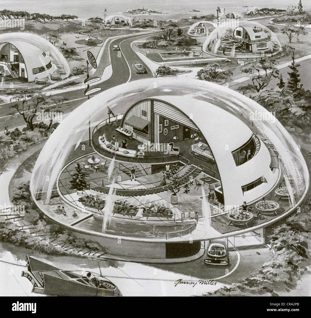 Dibujo futurista de la Casa del Futuro Fotografía de stock - Alamy