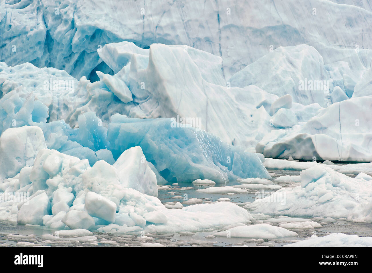 Los icebergs, Johan Petersen Fjord, Groenlandia Oriental y Groenlandia Foto de stock