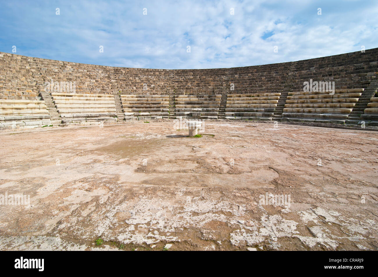 Anfiteatro, sitio arqueológico romano de Salamis, la parte turca de Chipre Foto de stock