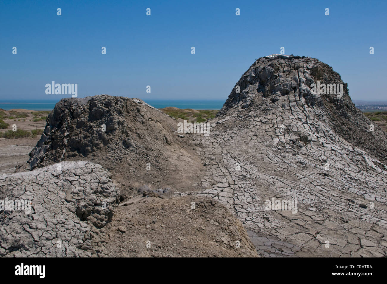 Los volcanes de lodo de Azerbaiyán, Oriente Medio Foto de stock