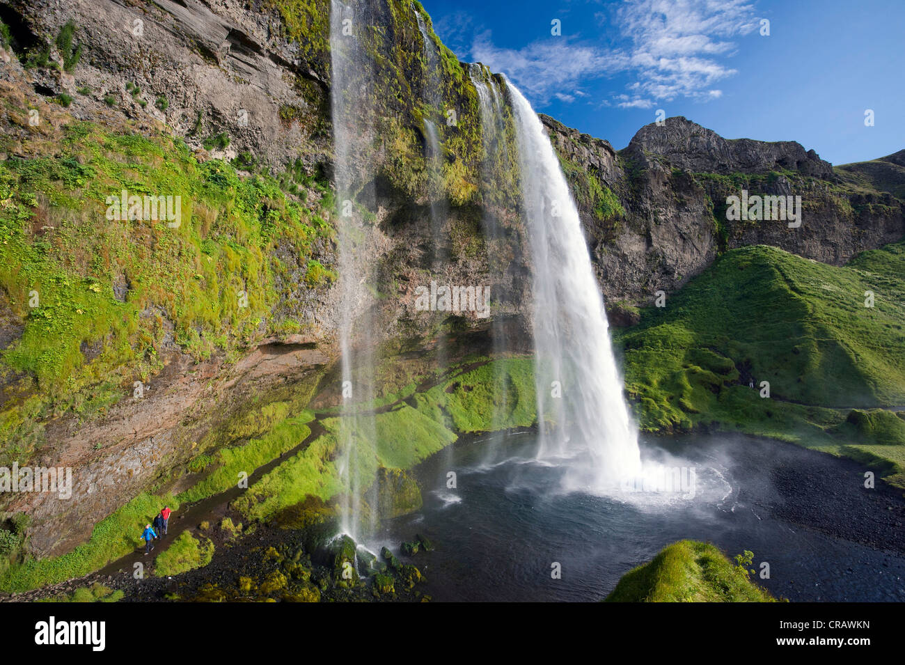 Cascada de Seljalandsfoss, sur de Islandia, Europa Foto de stock