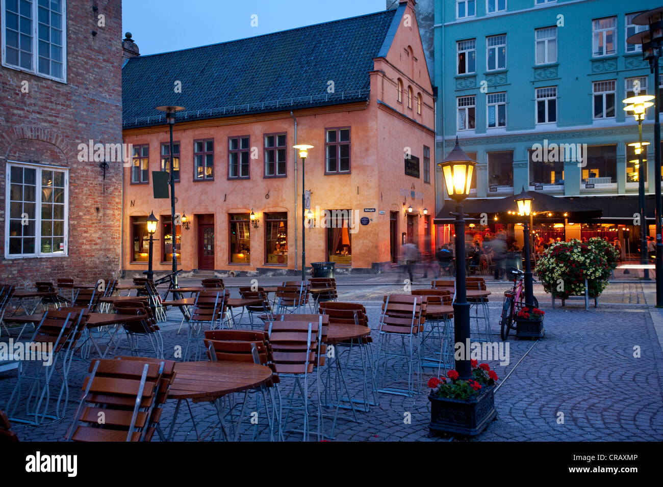Kvadraturen en Oslo, el barrio más antiguo en el centro de Oslo, Noruega. Foto de stock