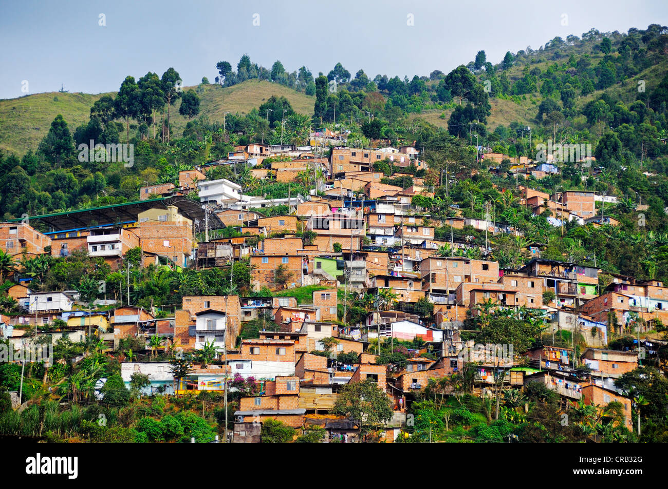 Los tugurios, la Comuna 13 de Medellín, Colombia, Sur América, América Latina, América Foto de stock