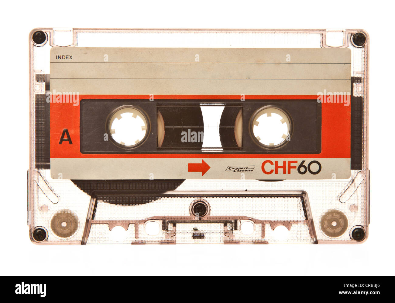 Antiguo retro audio cassette transparente Fotografía de stock - Alamy