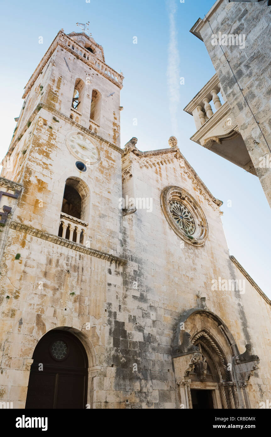 Catedral de Sveti Marko, la ciudad de Korcula la isla de Korcula, Dalmacia, Croacia, Europa Foto de stock