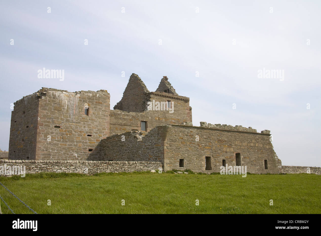 Uno de Westray Islas Orkney Escocia UK Noltland ruinas del castillo una fortaleza erigida en el 16thc por Gilbert Balfour antiguamente propiedad episcopal. Foto de stock