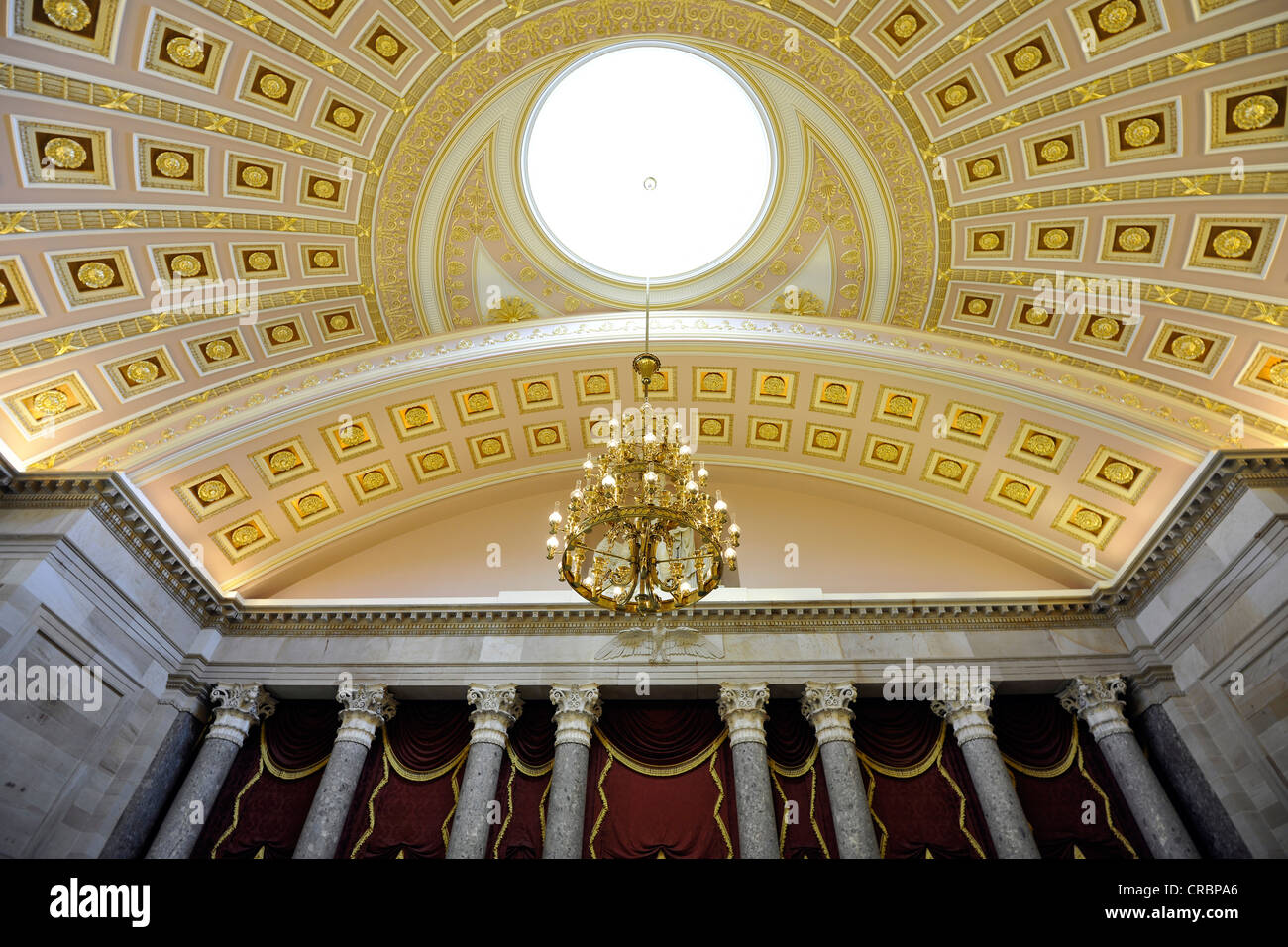 Dome en el National Statuary Hall recogida, el Capitolio de los Estados Unidos, el Capitol Hill, Washington DC, Distrito de Columbia Foto de stock