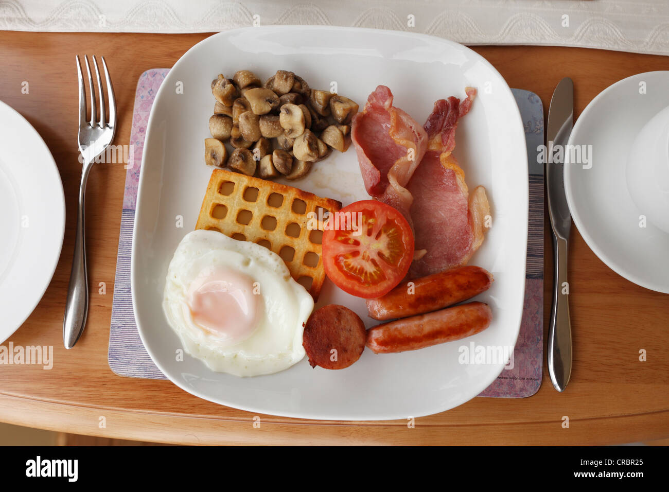 Desayuno irlandés completo, Dunfanaghy, Condado de Donegal, Irlanda, Europa Foto de stock