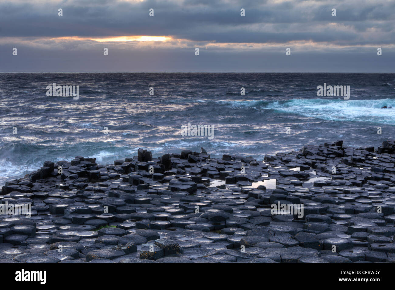 Giant's Causeway, Costa Causeway, Condado de Antrim, Irlanda del Norte, Reino Unido, Europa Foto de stock