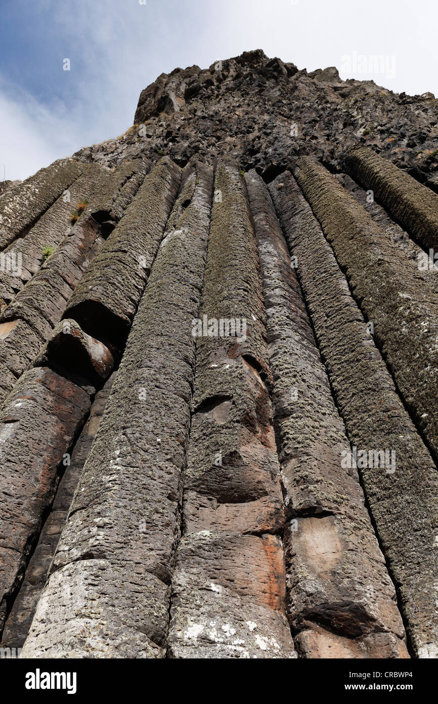 El Órgano, el órgano de tubos, columnas basálticas, Giant's Causeway, Costa Causeway, Condado de Antrim, Irlanda del Norte, Reino Unido Foto de stock