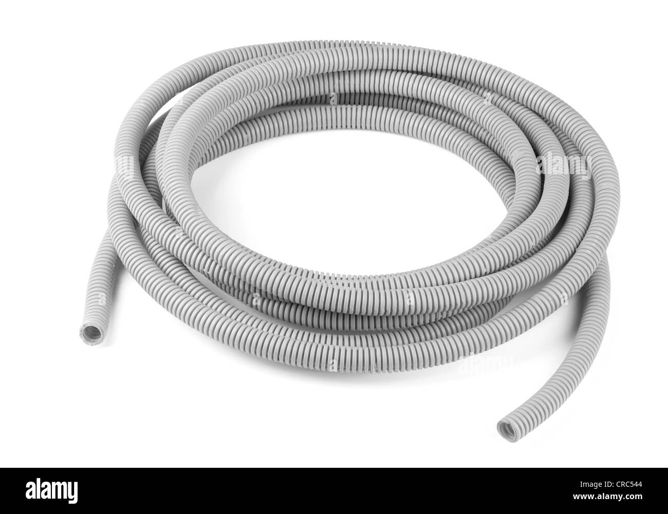 Tubo corrugado de plástico gris aislado en blanco Fotografía de stock -  Alamy