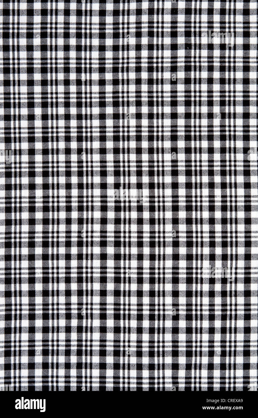 A cuadros en blanco y negro de fondo de tela Fotografía de stock - Alamy