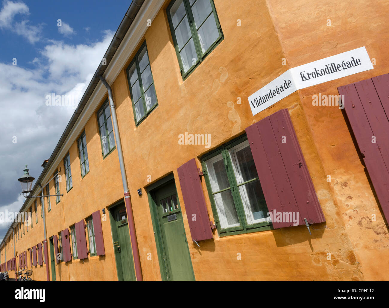 Casas en Nyboder, Copenhague, Dinamarca Foto de stock
