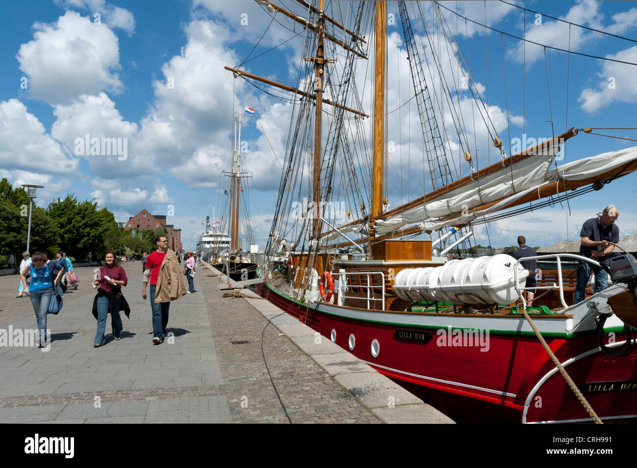 En el puerto de waterfront en Copenhague, Dinamarca Foto de stock