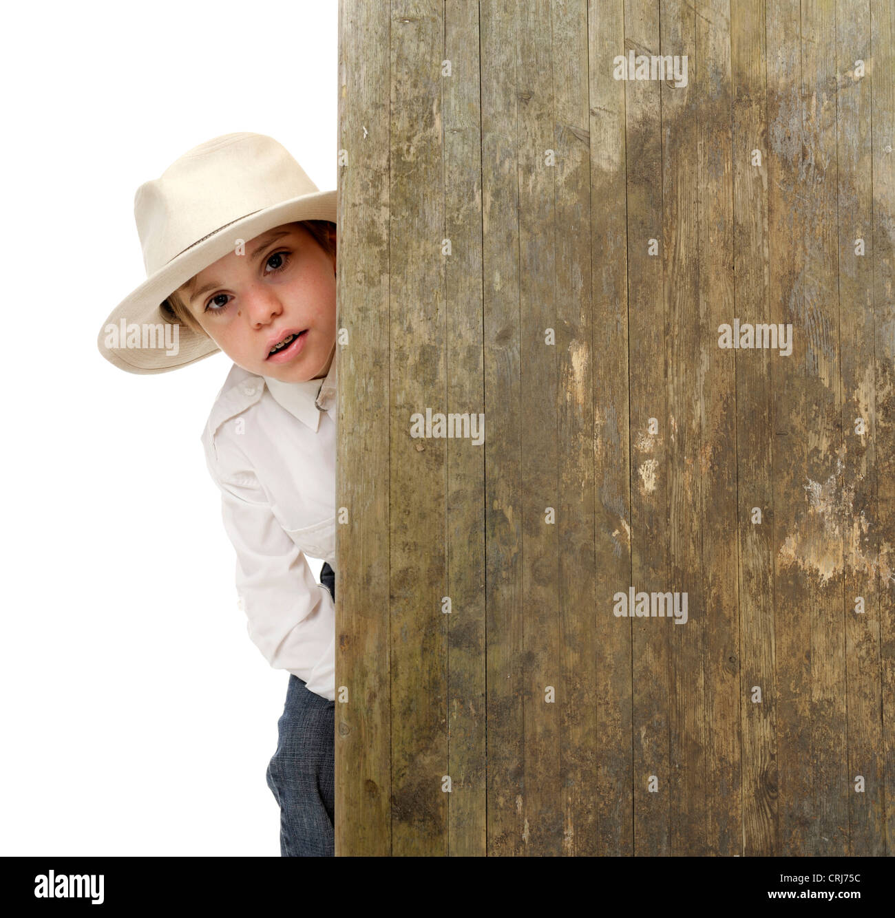 Niño en el sombrero de vaquero y chaleco vaquero Fotografía de stock - Alamy