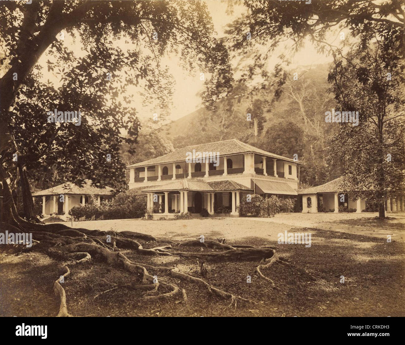 Espectacular casa de plantación colonial de estilo tropical Foto de stock