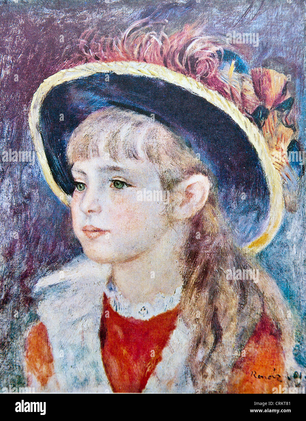 Niña con un sombrero azul - Renoir Fotografía de stock - Alamy