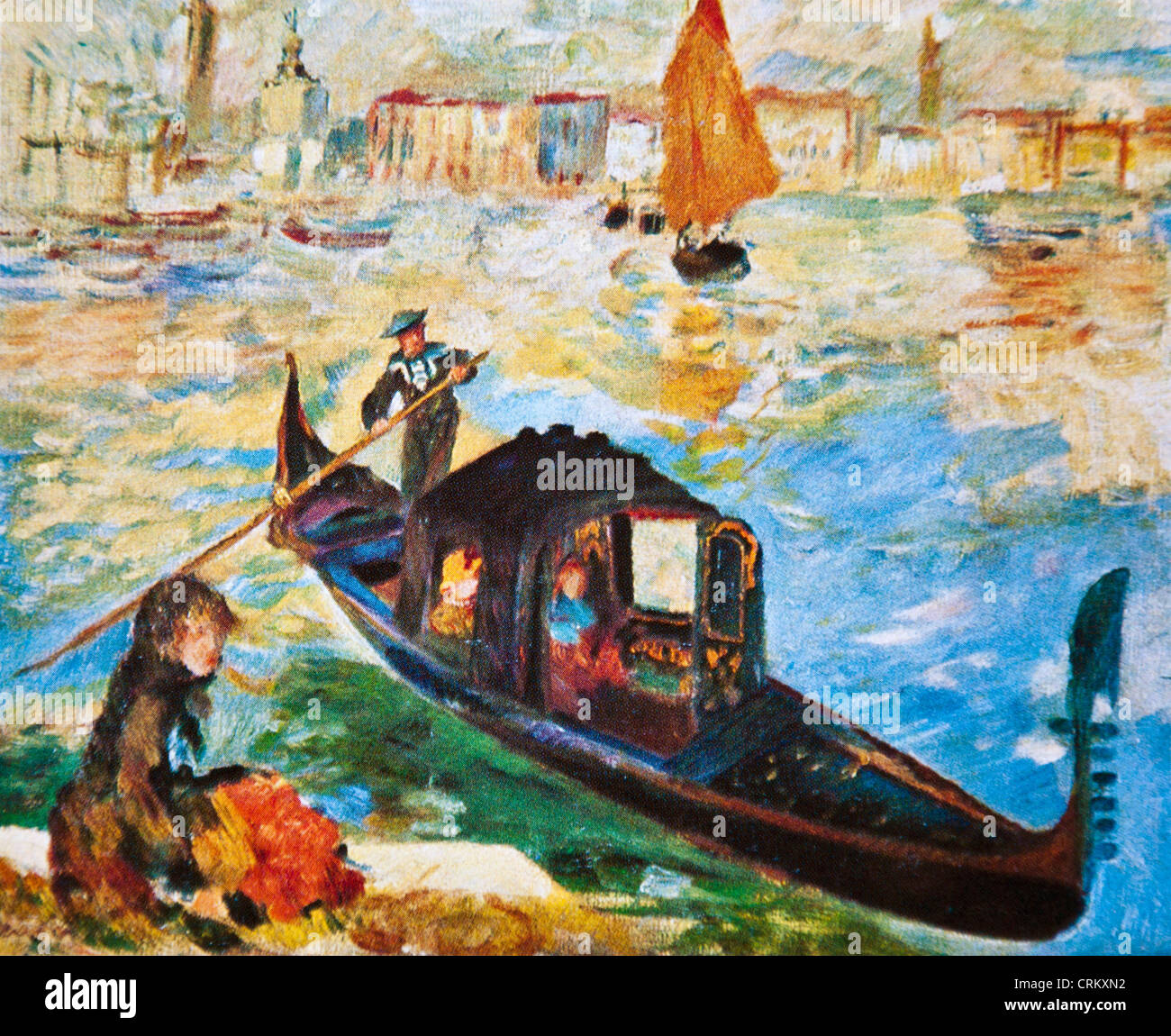 La góndola en Venecia - Renoir Foto de stock