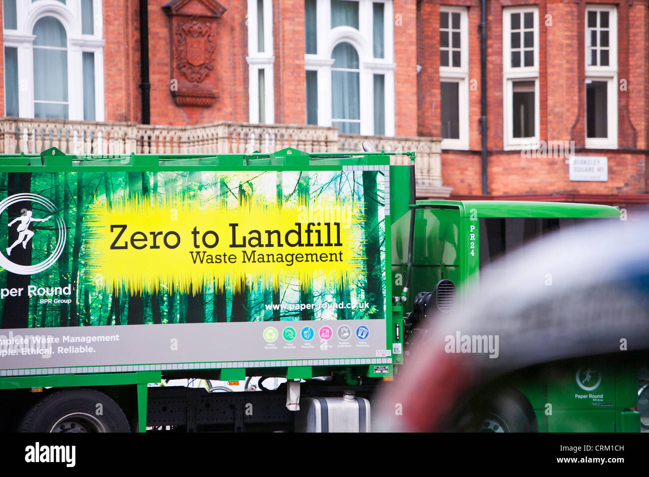 Un cero, empresa de gestión de residuos camión en Londres, Reino Unido. Foto de stock