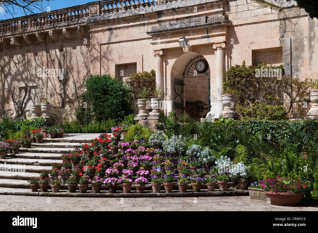 El Palacio de San Anton en Attard, Malta, es la residencia oficial del Presidente de Malta, junto a los Jardines de San Anton Foto de stock