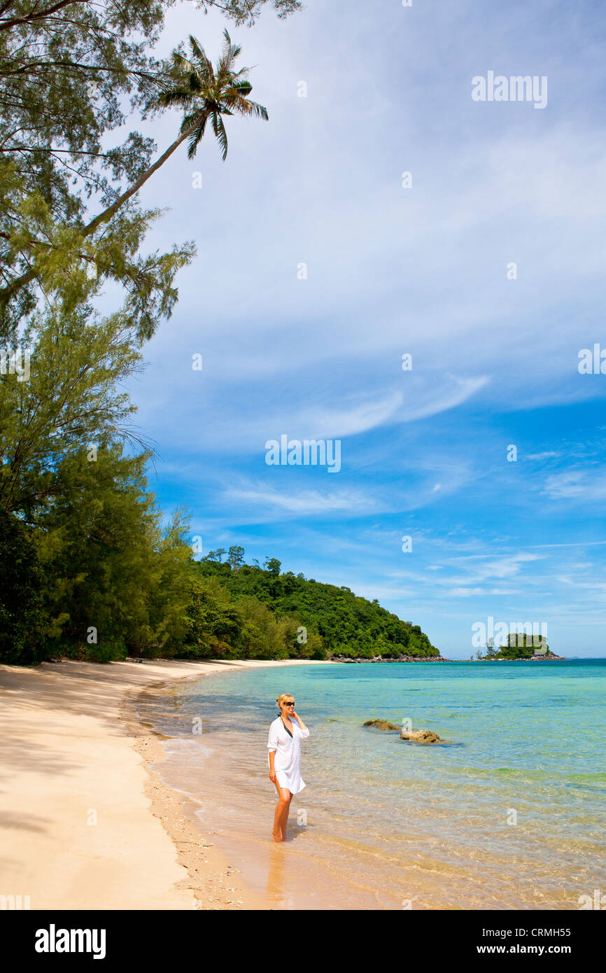 La isla de Tioman en el Mar Meridional de China, Malasia Foto de stock
