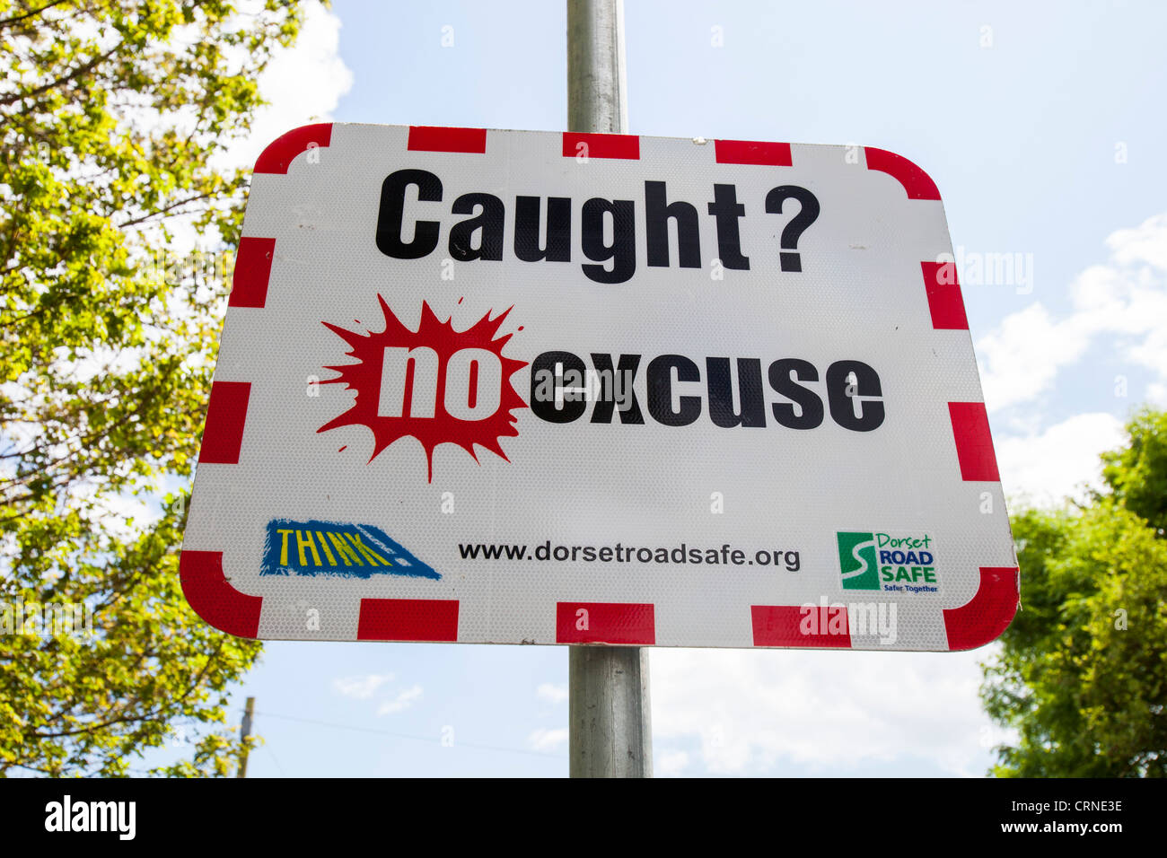 Una campaña de seguridad vial en Dorset, Reino Unido para luchar contra el exceso de velocidad. Foto de stock
