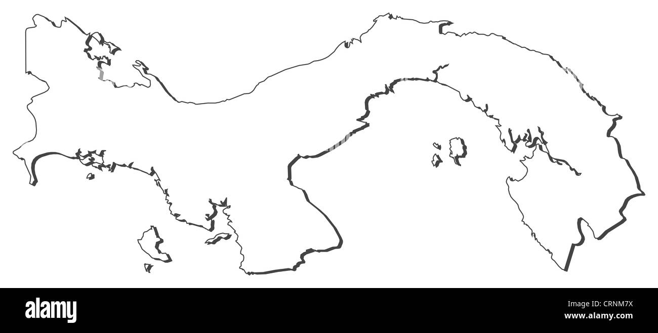 Mapa político de Panamá con las varias provincias Fotografía de stock