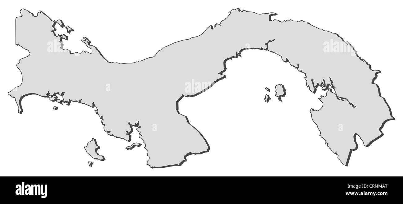 Mapa político de Panamá con las varias provincias Fotografía de stock