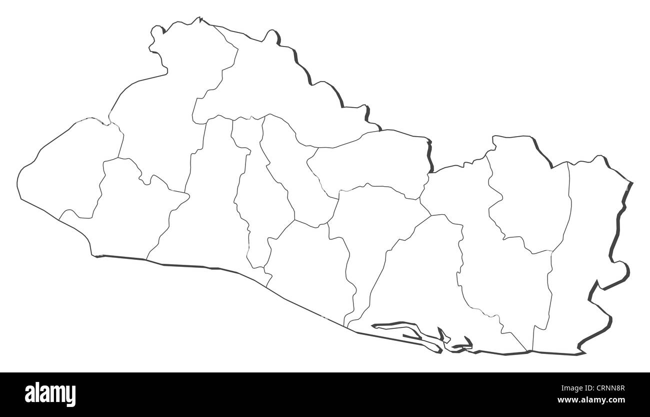 Mapa Politico De El Salvador Con Los Distintos Departamentos Foto
