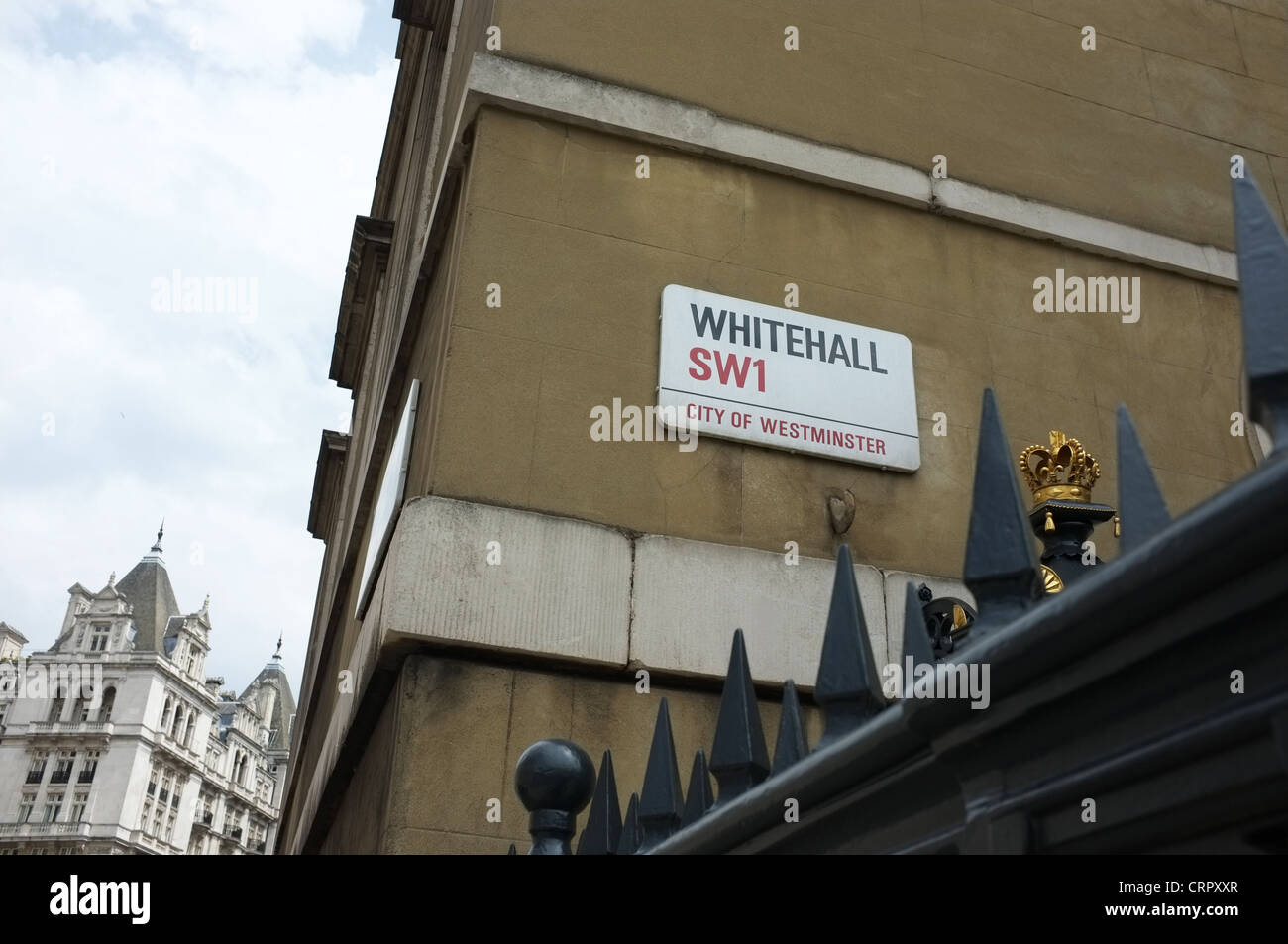 Signo de Whitehall Street, London SW1 Foto de stock