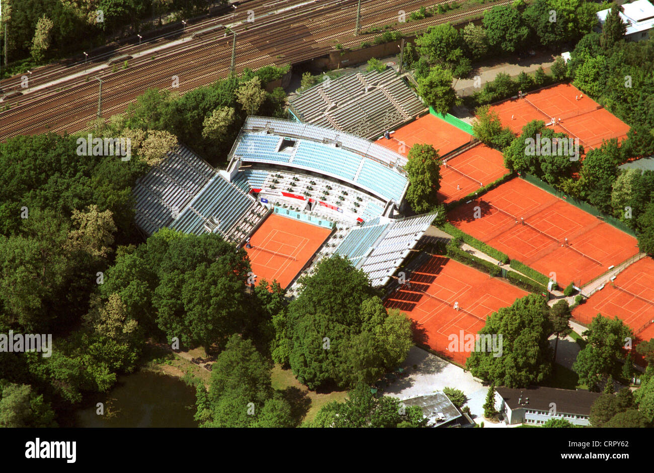 Acondicionamiento del club de tenis Rot-Weiss, antena Foto de stock